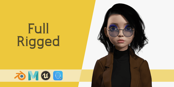 Prestige Realistic Stylized Cartoon — Stylized Cartoon 3D Character Model Fully Rigged for Blender