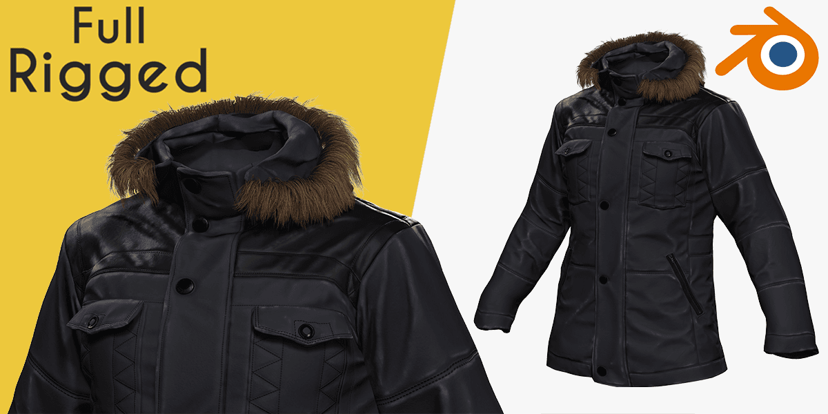 Coat Realistic 3d Rigged — Stylized Cartoon 3D Character Model Fully Rigged for Blender