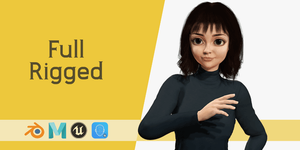 Naked Realistic Stylized — Stylized Cartoon 3D Character Model Fully Rigged for Blender