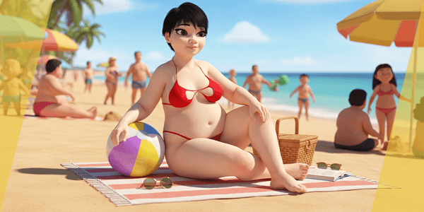Viii 3d Plus Size Female Model Fat Woman Stylized Girl Cartoon Low Poly 3d Model — Stylized Cartoon 3D Character Model Fully Rigged for Blender
