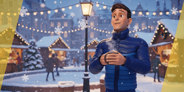 Cartoon In Winter Clothes Gesturing — Stylized Cartoon 3D Character Model Fully Rigged for Blender