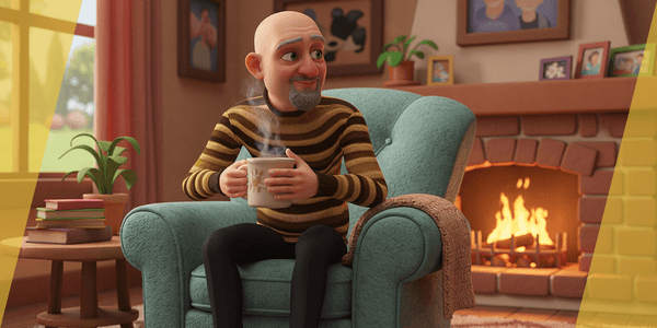 Old Man Cartoon Character — Stylized Cartoon 3D Character Model Fully Rigged for Blender