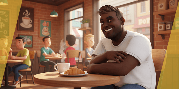 Simple Basic Black Man — Stylized Cartoon 3D Character Model Fully Rigged for Blender