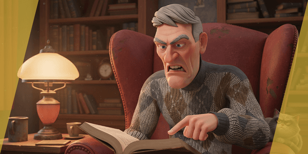 Grumpy Elderly Man Character In Winter Sweater — Stylized Cartoon 3D Character Model Fully Rigged for Blender