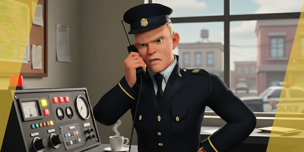 Cartoon Police Officer In Uniform — Stylized Cartoon 3D Character Model Fully Rigged for Blender