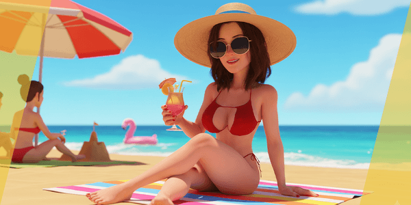 Stylized Cartoon Woman In Swimsuit — Stylized Cartoon 3D Character Model Fully Rigged for Blender