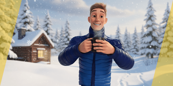 Stylized Man In Blue Winter Jacket — Stylized Cartoon 3D Character Model Fully Rigged for Blender