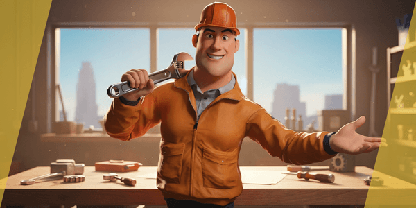 Cartoon Construction Worker In Jacket Worker With Hard Hat — Stylized Cartoon 3D Character Model Fully Rigged for Blender