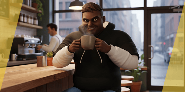 Cartoon Black Man Wearing Hoodie Realistic Stylization — Stylized Cartoon 3D Character Model Fully Rigged for Blender
